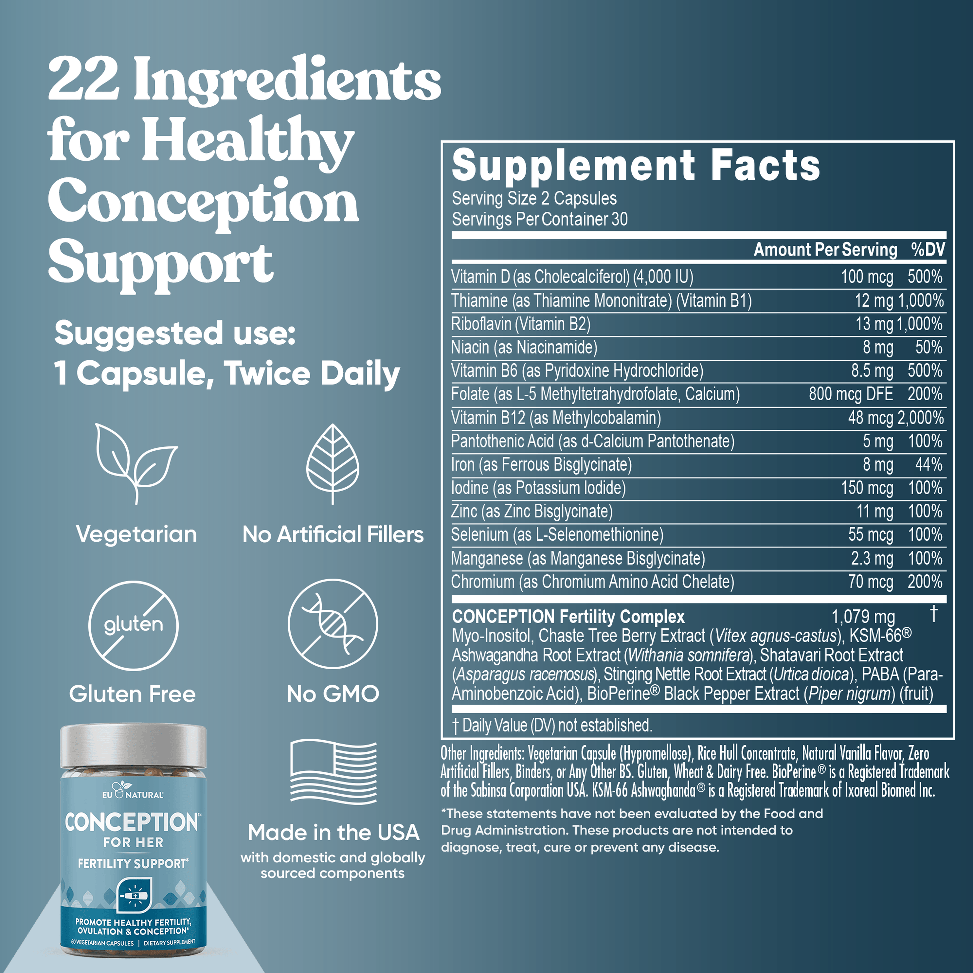 CONCEPTION FOR HER  Fertility Aid & Multi Eu Natural