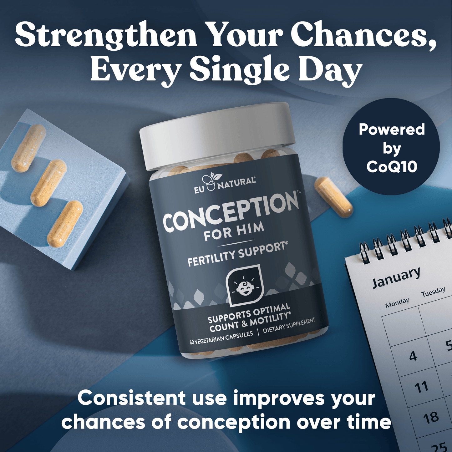 CONCEPTION FOR HIM  Fertility Aid & Multi w/ CoQ10 Eu Natural