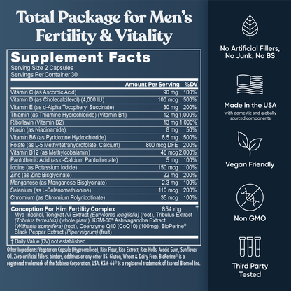 CONCEPTION FOR HIM  Fertility Aid & Multi w/ CoQ10 Eu Natural